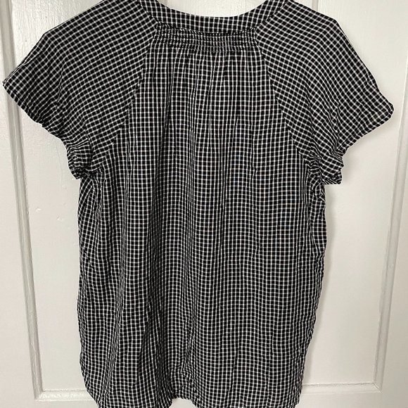 NWT Old Navy - B&W Checkered Blouse - Picture 3 of 3